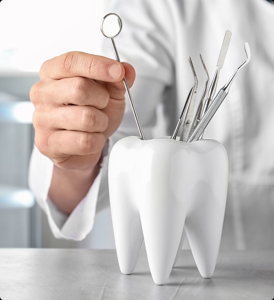 Dentist organizing items