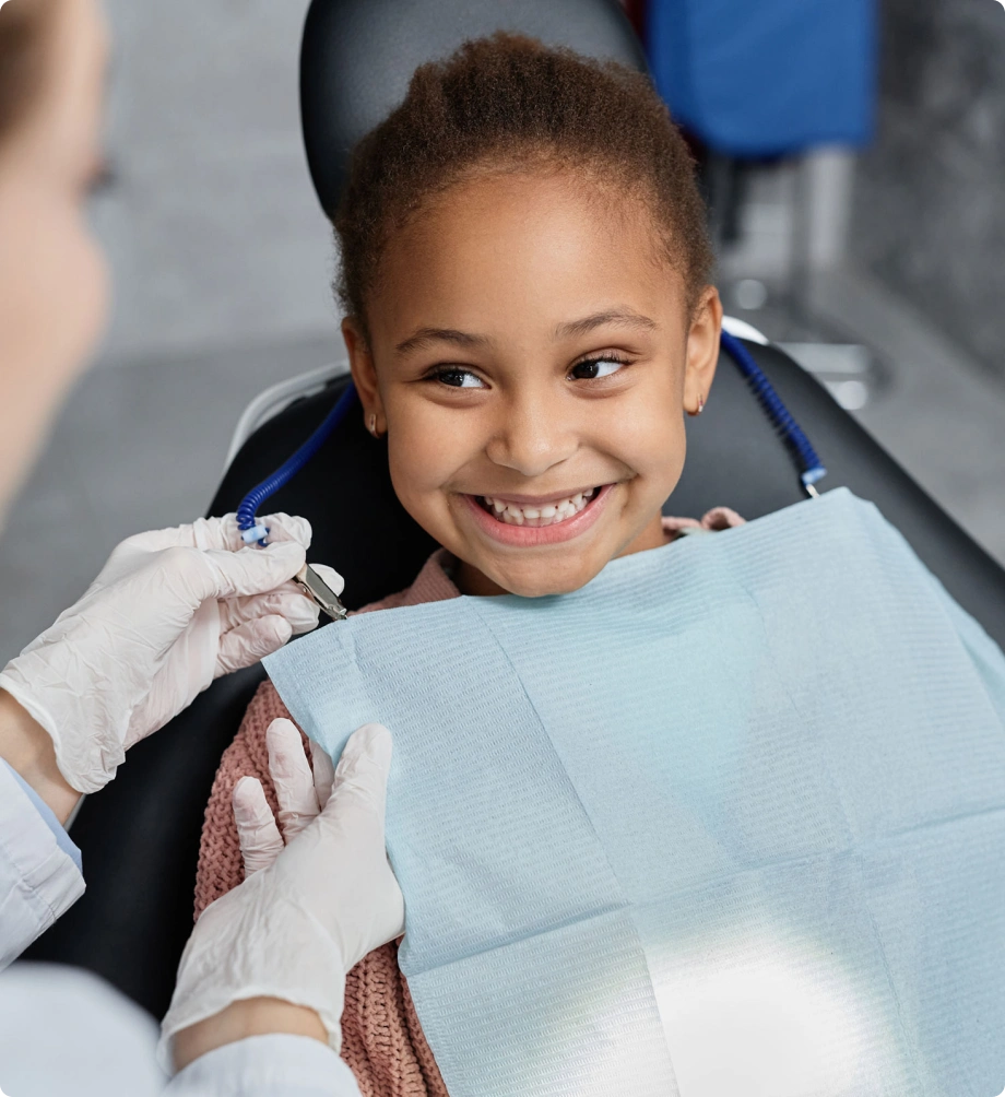 Young girl smiling dental treatment