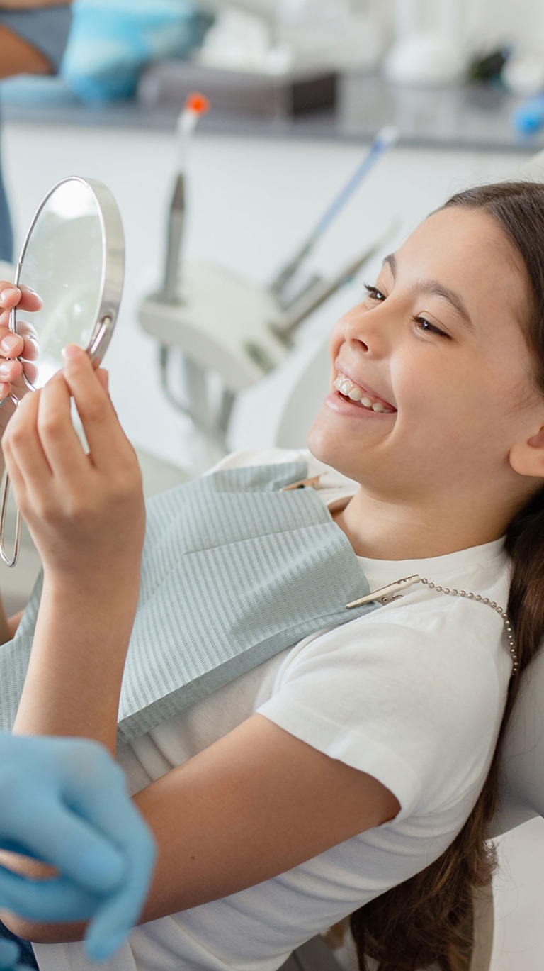 Young girl treatment dentist