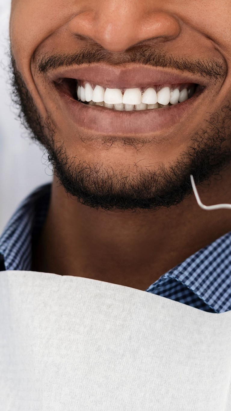 Young man appointment dentist